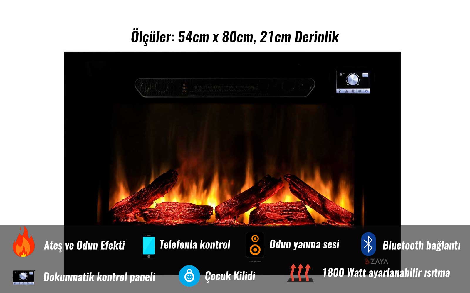 ZAYA ELEKTRİKLİ ŞÖMİNE HAZNESİ-12