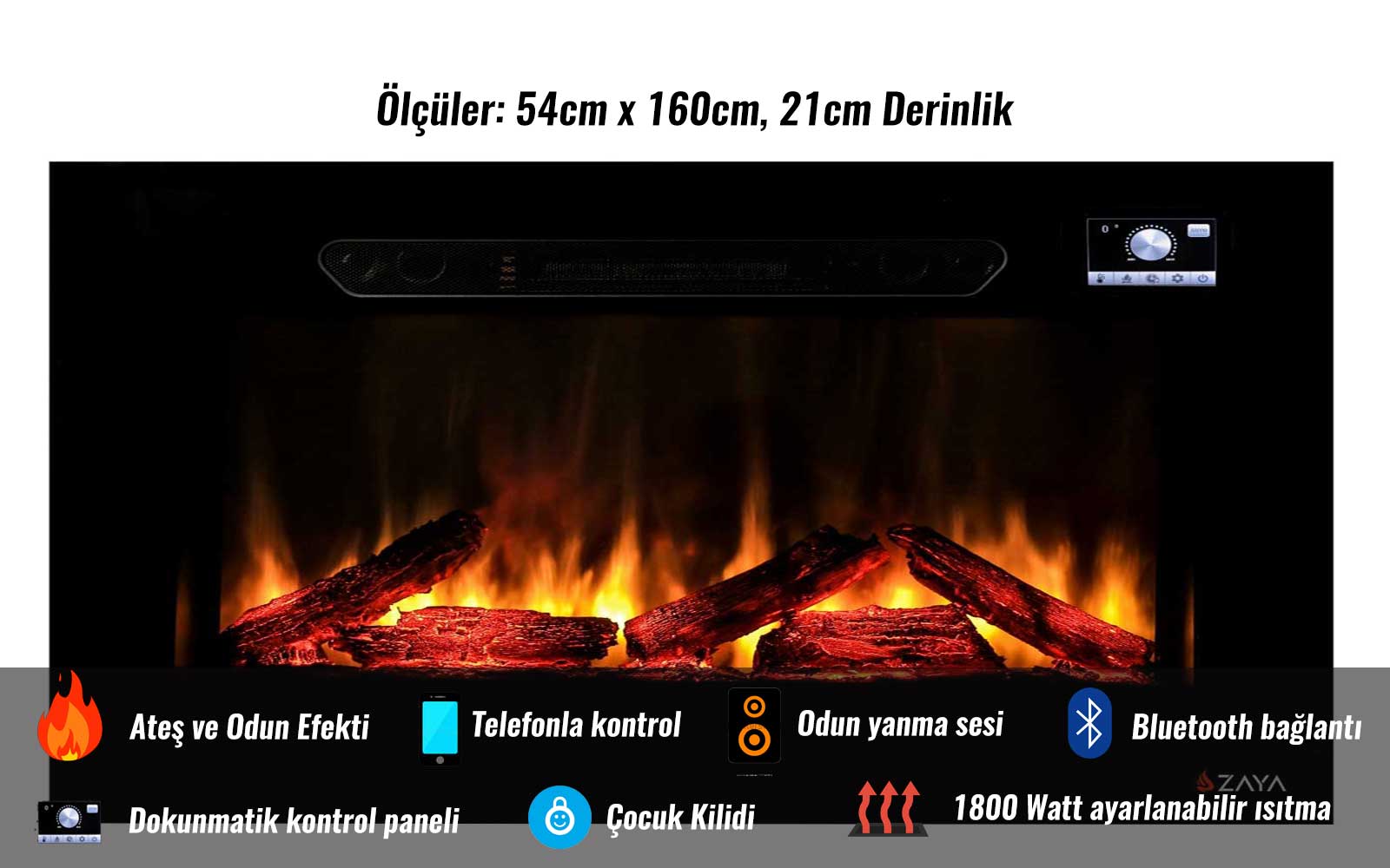 ZAYA ELEKTRİKLİ ŞÖMİNE HAZNESİ-4