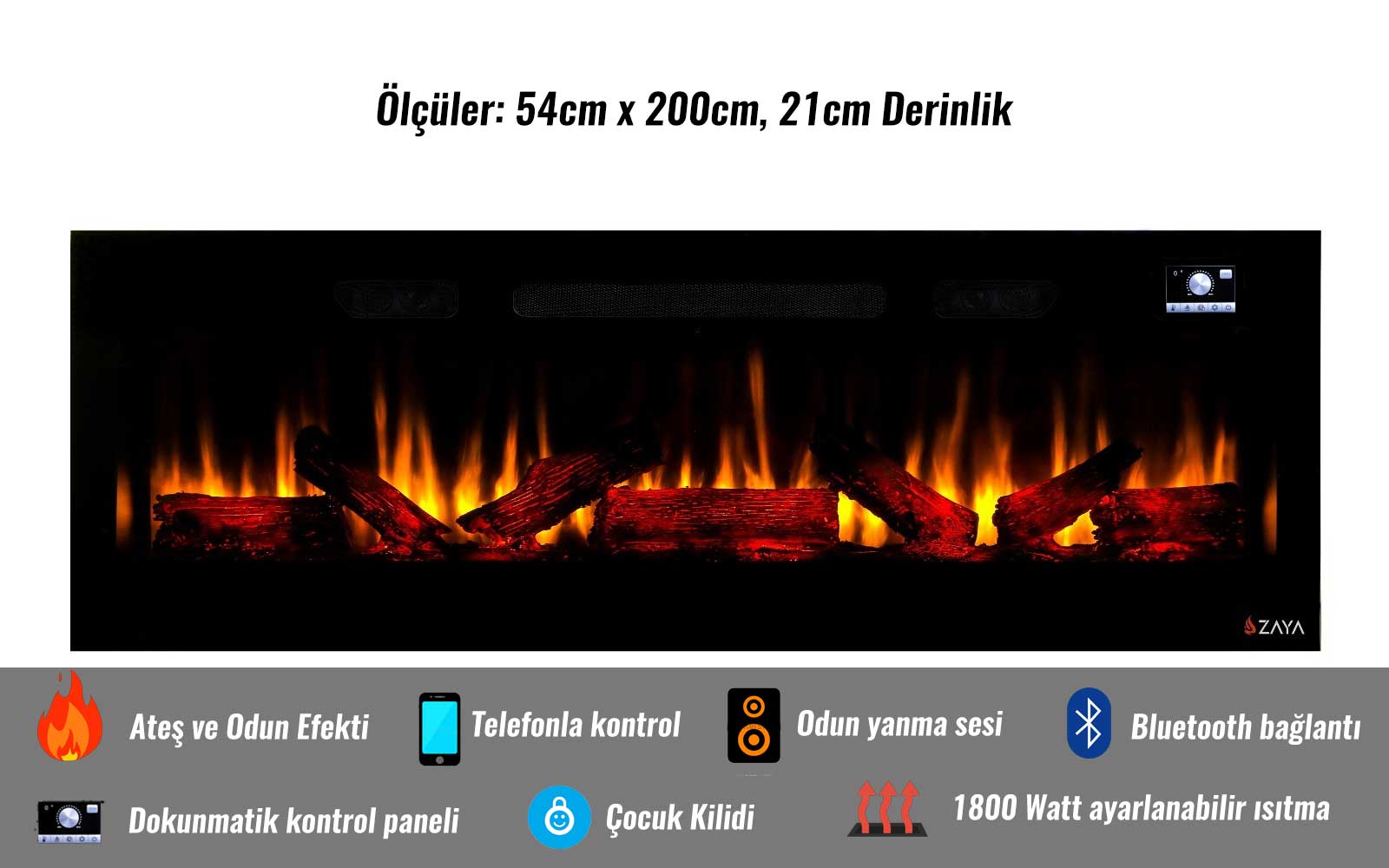 ZAYA ELEKTRİKLİ ŞÖMİNE HAZNESİ-5